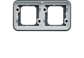 WNA402 cubyko - Cover plate x2 horizontal, grey