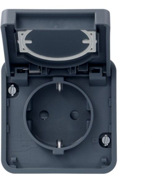 WNA161 cubyko - Socket Schuko with screws, grey