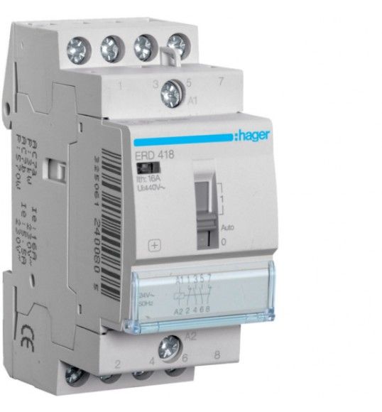 ERD418 Hager Relais de commande 16A, 2F+2O, 24V