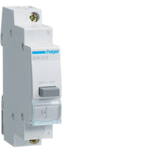 SVN312 Hager Pulsador con enclavamiento, 1NA,16A,250V