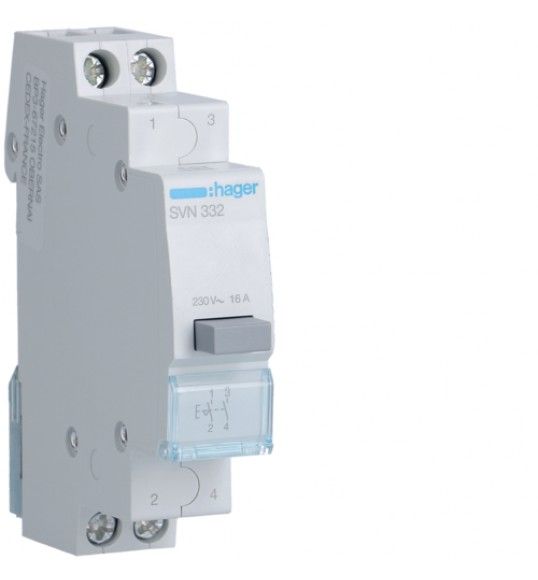 SVN332 Hager Pulsador con enclavamiento, 2NA,16A,250V