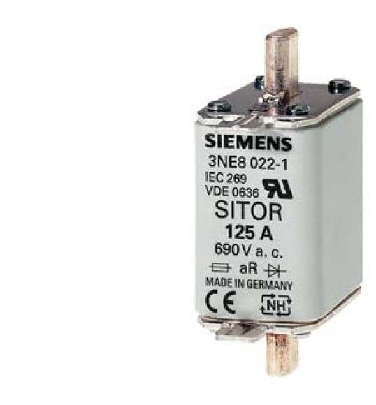 3NE8003-1 Siemens Cartucho fusible SITOR, con contactos de cuchilla, NH00, In: 35 A, gR, Un AC:...