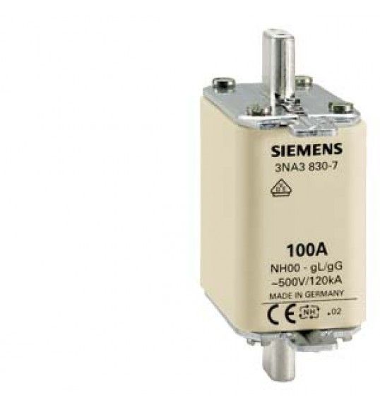 3NA3832 Siemens Cartuccia fusibile NH, NH00, In: 125A, gG, Un AC: 500V, Un DC: 250V