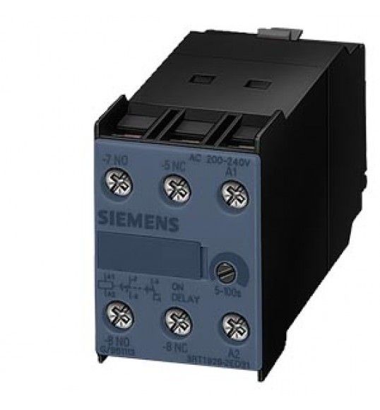 3RT1926-2GJ51 Siemens Bloque de contactos auxiliares, intervalo 1,5-30 s, 24 V AC/DC