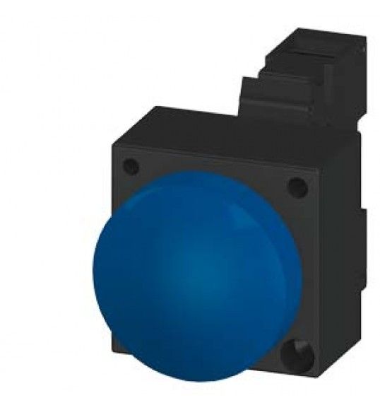 3SB3244-6BA50 LEUCHTMELDER, 22MM, RUND, KUNSTSTOFF, BLAU, LINSE, KONZENTRISCHE RINGE, MIT HALTER, LA