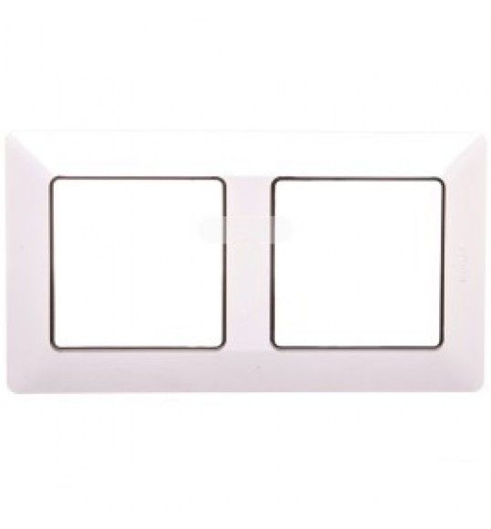 754032 Valena Life 2 gang cover plate White/Crom.