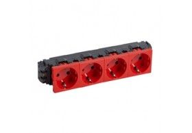 077624 Legrand Mosaic Socket 4x2P+T tamperproof