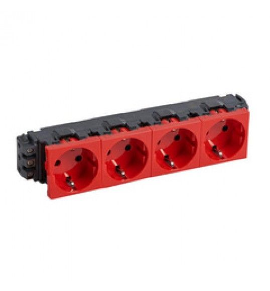 077624 Legrand Mosaic Socket 4x2P+T tamperproof