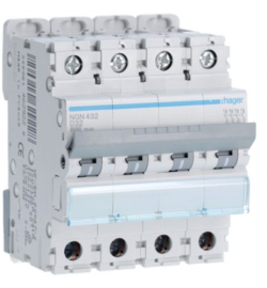 NGN432 Circuit breaker 4P 32A D 6/10KA