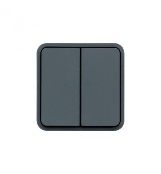 WNA041 Hager cubyko Double inter VV  lumineux associable gris IP55