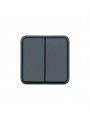 WNA045 Hager cubyko Double poussoir lumineux associable gris IP55 WNA045 Hager cubyko Double poussoir lumineux associable gris IP55