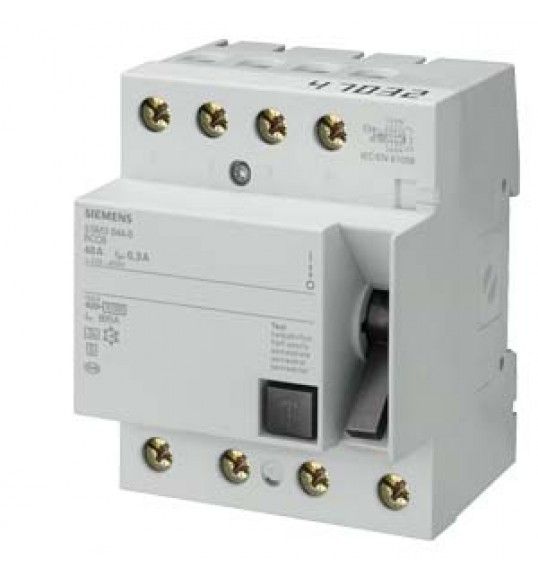 5SM3748-6 Siemens Interruttore differenziale, a 4 poli, tipo A, In: 100 A, 500mA, Un AC: 400V