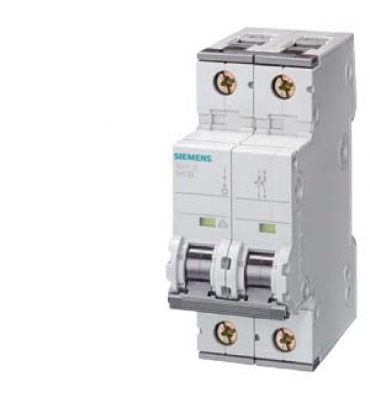 5SY6206-7 Siemens Disjoncteur modulaire 400V 6kA, 2 ples, C, 6A, P=70mm