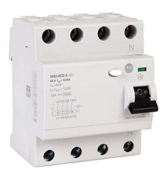 1492-RCDA4C25 Allen Bradley Interruptor diferencial,  4-polos, 300mA de sensibilidad, 25 A, 