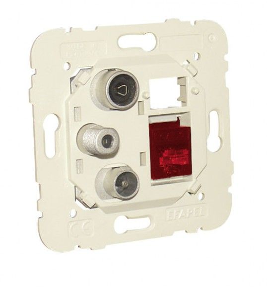 21544 Efapel R-TV-SAT-RJ45 socket cat 6 UTP star(Ited) Mec21