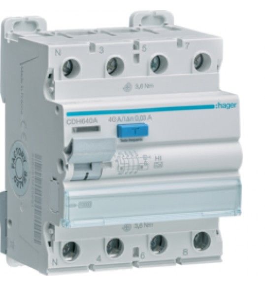 CDH640A Inter. dif. 3P+N 40A 30mA tipo HI 4M