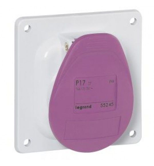 055245 Panel mounting socket P17 IP44 20/25 V 16A 2P