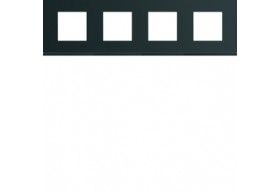 WXP0214 Gallery 4x2M Cover plate x4 horiz., black