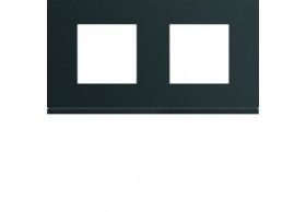 WXP0212 Gallery 2x2M Cover plate x2 horiz., black