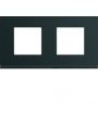 WXP0212 Gallery 2x2M Cover plate x2 horiz., black