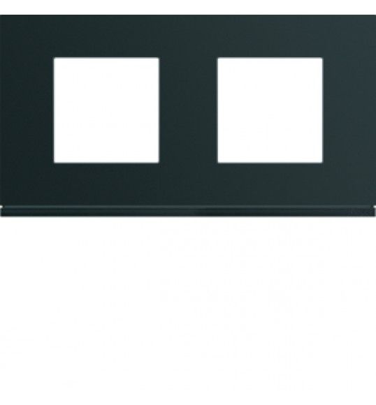 WXP0212 Gallery 2x2M Cover plate x2 horiz., black