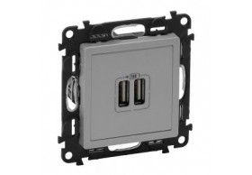 753312 Valena Life USB-Ladedose 2400mA Farbe: Aluminium