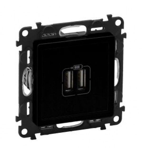 756312 Valena Life Socket 2 X USB A+A Black