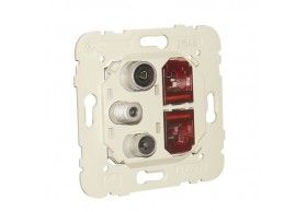 21546 Efapel Tomada R-TV-SAT-2xRJ45 cat 6 UTP estrela Mec21