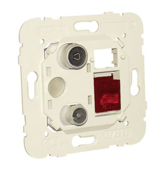 21534 Efapel R-TV-RJ45 cat.6 UTP multimedia socket star con.