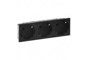 079373L Legrand Schuko socket 3x2P+E 45� Mosaic mat black