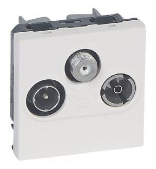079296 Legrand TV socket TV/R/SAT 2 modules Mosaic aluminium