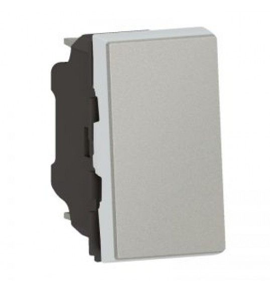 079230L Legrand MSC Taster 6A, Steckklemmen, 1-modulig, beleuchtbar, Farbe: Aluminium