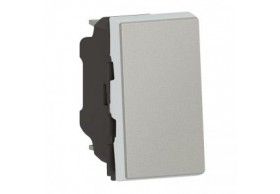 079230L Legrand MSC Taster 6A, Steckklemmen, 1-modulig, beleuchtbar, Farbe: Aluminium