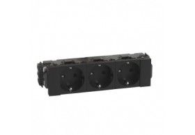 077233L Legrand 3x Schuko Socket DLP-Clip 2P+E Mosaic black