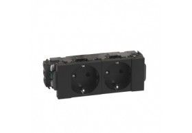 077232L Legrand 2x Schuko Socket DLP-Clip 2P+E Mosaic black