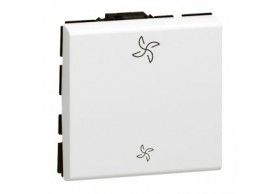 077027L Legrand Mosaic Wechselschalter Ventilator 10A, SL, antibakt, 2-modulig, Farbe: Ultrawei?