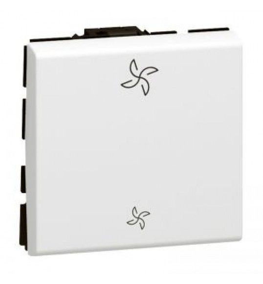 077027L Legrand Mosaic Wechselschalter Ventilator 10A, SL, antibakt, 2-modulig, Farbe: Ultrawei?