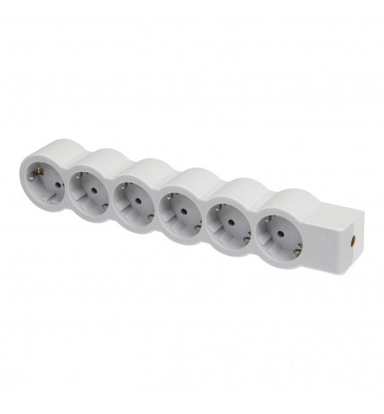 694579 Power Strip 6X2P+E - Whitout Cable, White/Grey