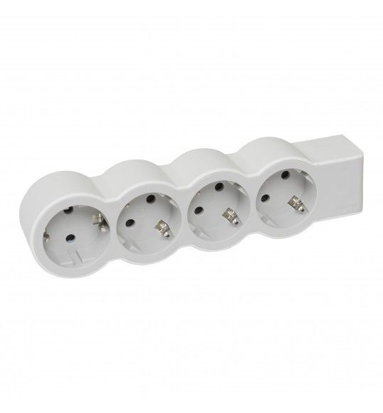 694575 Power Strip 4X2P+E - Whitout Cable, White/Grey