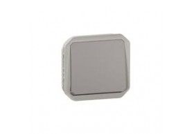 069541L Plexo New Einsatz Taster Wechselkontakt 10 A, Steckklemmen, IP 55, IK 08, Grau