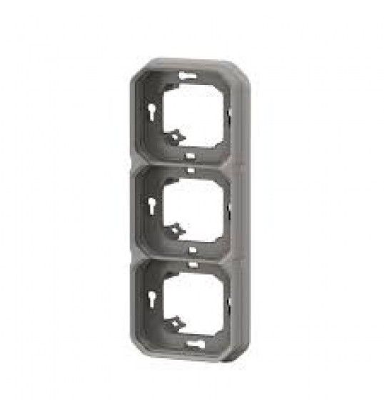 069687L Plexo New FRUP 3-fach horizontal und vertikal Tragring, in der Farbe: Grau