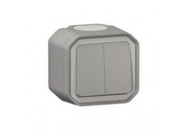 069714L Plexo New FRAP Serienschalter 10 AX, Steckklemmen, IP55, IK08, Grau