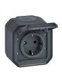 069783L Plexo New FRAP Schutzkontakt-Steckdose, Schraubklemmen, EB, IP44 IK08, Anthrazit