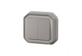 069815L CDE DOUBLE 10AX GRIS ENCASTRE