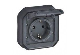 069859L Legrand Plexo New FRUP Schutzkontakt-Steckdose, Schraubklemmen, EB, IP44 IK08, Anthrazit