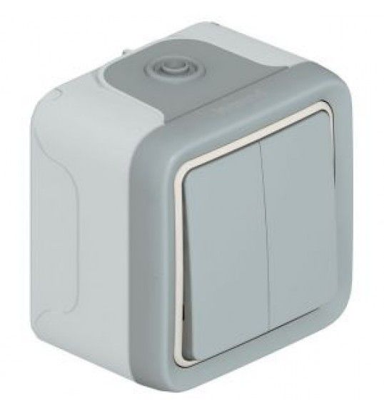 069714 Plexo Classic Wippschalter Serie Feuchtraum Aufputz Plexo 55 grau