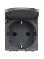 L4141PW Socket 2P+E Schucko with cover anthracite
