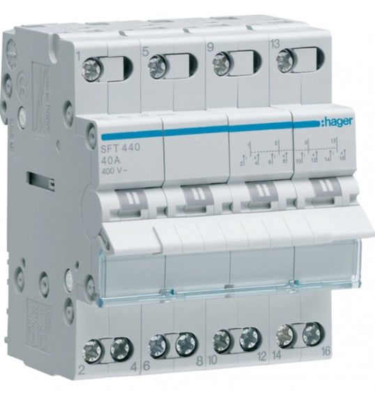 SFT440 Hager Inverseur 4P 40A, amont, I-0-II