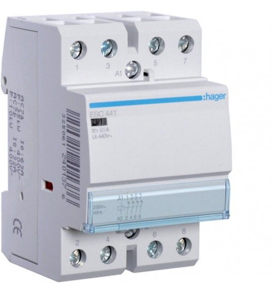 ESC441 Hager Contactor, 40A, 4NC, 230V