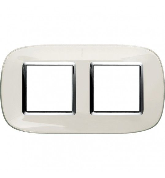 HB4802/2DB Axolute Placca ellittica 2x2P Bianco